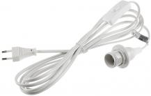 ChiliTec Netzkabel mit Schalter und E14 Fassung 1,4m + 2m lang, weiß