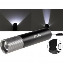 ADA LED-Taschenlampe ARCAS mit Akku 3W 300lm, Zoom