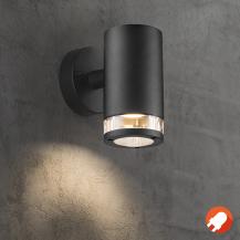 Nordlux Birk  Außenwandleuchte rund in schwarz im modernen Design