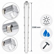 LEDVANCE DAMP PROOF HOUSING 1500 P 1XLAMP IP65 mit Multi-Lumen LED TUBE T8 EM PERFORMANCE 19,3/23,1W 3100/3700lm 4000K G13