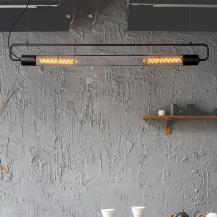 Lucide CALIXT Pendelleuchte 2xE27 Schwarz Metall dimmbar höhenverstellbar 122cm