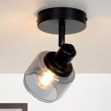 Lucide BJORN Deckenstrahler 1xE14 Schwarz dreh- & schwenkbar Glas Metall