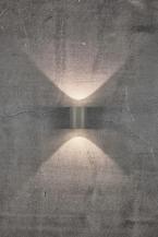 Einzigartige Lichtspektakel mit der Canto Innen- und Außenwandleuchte Up&Down aus Aluminium in grau