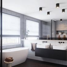 Nordlux Landin 14 moderne Badezimmerbeleuchtung Schwarz dimmbar Spritzwasser geschützt angenehmes Warmweiß