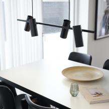 Nordlux Alanis 4 moderne Pendelleuchte Schwarz GU10 minimalistisches Design