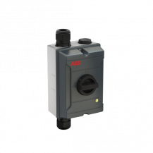 ABB OTA100GS3BX ATEX EMV-Wartungsschalter, 3-polig 415V AC23 100A, 55kW, mit schwarzem Griff Aluminiumgehäuse IP65 Einführung oben und unten