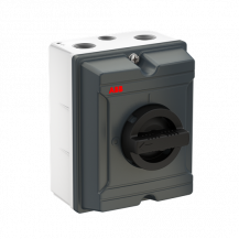 ABB KSE325GTPN EMV Wartungsschalter, 3-polig 415V AC23A 25A, 11kW mit schwarzem Griff Aluminiumgehäuse IP65 Einführung oben und unten