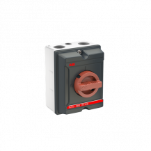 ABB OKA40GS3RF2 F200 EMV Wartungsschalter, 3-polig 415V AC23A 40A, 18,5kW m. rotem Griff Feuerbeständig F200 AluminiumgehäuseGrau IP65 Einführung Oben/unten