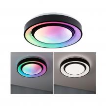 Paulmann 70544 LED Deckenleuchte Rainbow mit Regenbogeneffekt 22W dimmbar Schwarz/Weiß