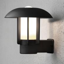 Konstsmide 401-752 Heimdal Wandleuchte schwarz lackiertes Aluminium, opales Glas, handmade in EU