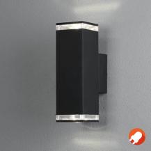 Konstsmide 407-750 Antares Wandleuchte schwarz lackiertes Aluminium, klares Acrylglas