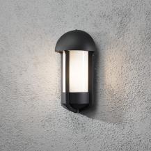 Handmade Tyr Wandleuchte Konstsmide 510-752 schwarz lackiertes Aluminium, opales Acrylglas