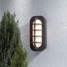 Robuste Loke Wandleuchte Konstsmide 513-752 schwarz lackiertes Aluminium, opales Acrylglas, handmade in EU