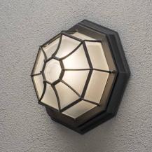 Netzartige Außenwandleuchte Konstsmide 7091-750 schwarz lackiertes Aluminium, gefrostetes Acrylglas