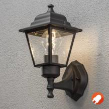 Konstsmide 7093-750 Wandleuchte schwarz lackiertes Aluminium, klares Glas
