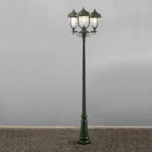 Grüne lackierte Vintage Standleuchte aus Aluminium mit klarem Acrylglas
