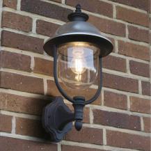 Konstsmide 7239-000 Parma Wandleuchte Edelstahl 304 Lampendach, schwarz lackiertes Aluminium, klares Acrylglas