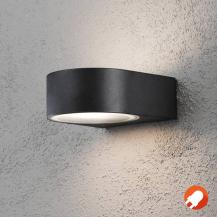 Konstsmide 7510-750 Teramo Wandleuchte schwarz lackiertes Aluminium, opales Glas
