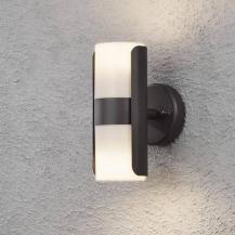 Konstsmide 7522-750 Modena Wandleuchte schwarz lackiertes Aluminium, opales Acrylglas