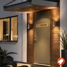 Konstsmide 7571-300 Modena Wandleuchte grau lackiertes Aluminium, klares Glas, Reflektor
