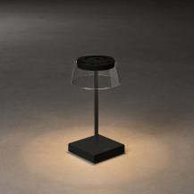 Mobile Tischleuchte SCILLA in Schwarz In&Out aus Aluminium & Glas dimmbar IP54 von Konstsmide