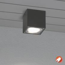 Konstsmide 7852-370 Cesena Wand- und Deckenleuchte anthrazit lackiertes Aluminium, klares Glas