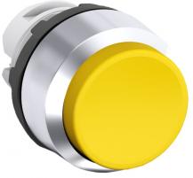 ABB MP4-20Y Drucktaster, gelb, hoch-verrastend, Frontring, Kunststoff verchromt nicht beleuchtbar