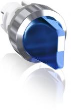 ABB M3SS1-31L Leuchtwahlschalter, blau, 3 Stellungen, kurzer Drehgriff rastend, Frontring Metall verchromt, beleuchtbar