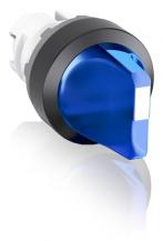 ABB M3SS7-11L Leuchtwahlschalter, blau, rastend in B und C, Rückzug von A nach B, Frontring Kunststoff schwarz, beleuchtbar, kurzer Drehgriff
