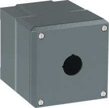 ABB 080SP1M Metallgehäuse, 1 Befehlsstelle, grau, Aluminium, IP66 mit Öffnung für Kabel-Einführung, Modular Metall Reihe