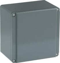 ABB 080SP8SF Metallgehäuse, 8 Befehlsstellen, grau, Aluminium, IP66, geschlossen ohne Öffnung für Kabel-Einführung, Modular Metall Reihe