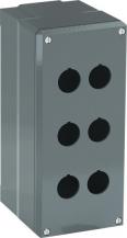 ABB 080SP6SFE Metallgehäuse, 6 Befehlsstellen, grau, Aluminium, IP66 ohne Öffnung für Kabel-Einführung, Modular Metall Reihe