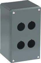 ABB 080SP4SFE Metallgehäuse, 4 Befehlsstellen, grau, Aluminium, IP66 ohne Öffnung für Kabel-Einführung, Modular Metall Reihe