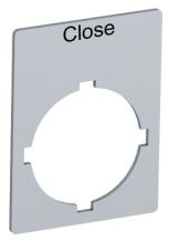 ABB Rectangular legend plate 29,6x39 mm alum Textschild "Close", für Schalter mit 1 Schaltstellung