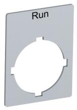 ABB Rectangular legend plate 29,6x39 mm alum Textschild "Run", für Schalter mit 1 Schaltstellung
