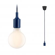 Paulmann 78430 Neordic Pendelleuchte Ketil E27 vintage 60W Nachtblau/Schwarz dimmbar Silikon/Kunststoff