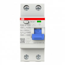 ABB F202 A-100/0.03 110V FI-Schalter Typ A 110V RCCB, 2P, 100A, 30mA, f.110V AC-Netz