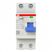 ABB F202 A-80/0.03 110V FI-Schalter Typ A 110V RCCB, 2P, 80A, 30mA, f.110V AC-Netz