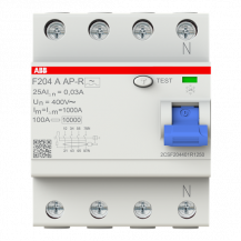 ABB F204 A-25/0.03 AP-R FI-Schutzschalter 4P, Typ A, 25A, 30mA, kurzzeitverzögert