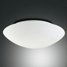 Pandora Wand- und Deckenleuchte in Weiss mit Schirm aus geblasenem Glas von Fabas Luce