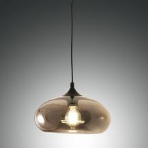 Stilvolle Ela Pendelleuchte Grau dimmbar transparent Eßtischlampe Fabas Luce