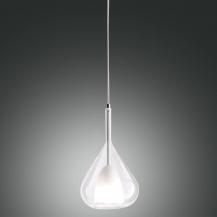 Tropfenförmige Glas Pendelleuchte "LILA" in Tansparent Fabas Luce