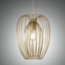 Camp Pendelleuchte mit integriertem Doppelkorb in Gold edelmatt im Vintage-Look von Fabas Luce