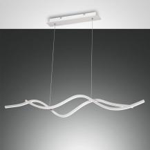 Sinuo dimmbare Pendelleuchte in markanter Doppelwellenform in Weiß von Fabas Luce