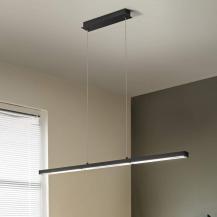 Ling LED-Pendelleuchte im Vierkantrohrdesign dimmbar in Schwarz 110cm up&down Licht von Fabas Luce