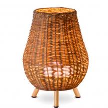 New Garden SAONA 30 Rattan Akku Tischleuchte mit Fernbedienung für Innen & Außen