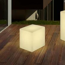 New Garden CUBY 32 Leuchtwürfel & Tischleuchte in weiss 230V - warmweißes Licht - Länge Kabel 2 m, 32x32x32 cm