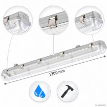 120cm Philips Ledinaire Feuchtraumleuchte 2xTLED Leergehäuse für 2 T8 LED-Röhren G13 IP65 IK08