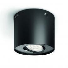 Philips myLiving Runder puristischer LED Deckenstrahler 1flg. in mattem schwarz mit schwenkbarem Kopf