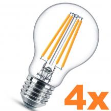 4er Sparset PHILIPS E27 Leistungstarke klare LED Lampe A60 10.5W wie 100W 4000K universalweißes Licht